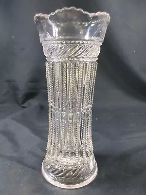 EAPG Tarentum Strigel  Strigil  6 3/8  Tall Vase #1644 Zipper Design Ribbed Rare • $25