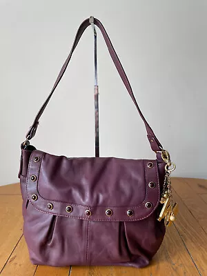 Butterfly Matthew Williamson Purple Soft Leather Handbag Shoulder Slouch Bag • £16.99