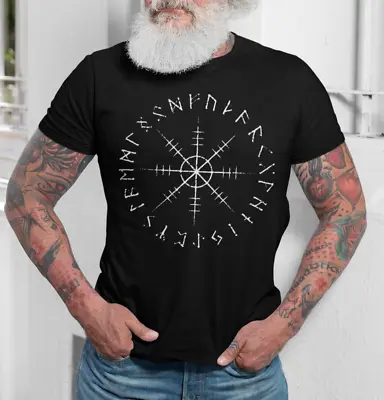 Viking T Shirts Helm Of Awe T-Shirt Norse Odin Thor Ragnarok Loki Viking Tee • $18.99