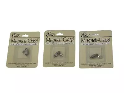 Lot Of 3 E'arrs Magneti-Clasp No Tool Converter Silver Toned Necklace Sealed • $11.19