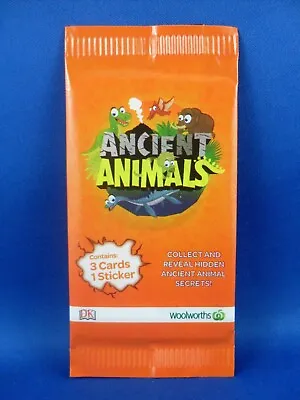 Woolworths Ancient Animals Un-Opened Packs 3 Cards Incl Sticker - Orange • $1