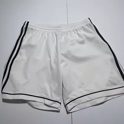 Vintage Adidas Men's Shorts Size M White Elastic Waist Three Stripe Climalite • $28.26