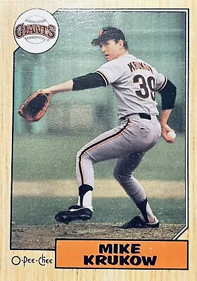 Brand New: Vintage 1987 O-Pee-Chee Mike Krukow San Francisco Giants Trading Card • $1.82