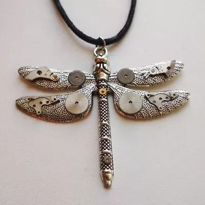 Dragonfly Necklace Vintage Watch Parts Metal Jewelry Steampunk Men Steam Punk • $39