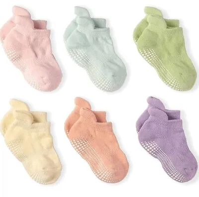 6 Pairs Thick Baby Non Slip Socks Toddler Grip Toddler Non Skid Infant 12 - 36 M • £6.49