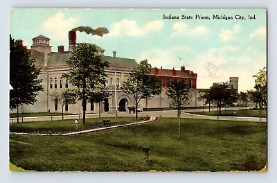 Postcard Indiana Michigan City IN State Prison 1911 Posted Divided Back • $6