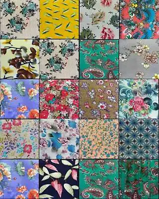 Patterned Floral Viscose Soft Fabric 100% Natural Wood Fiber FASHION AND CRAFT 2 • £5.99