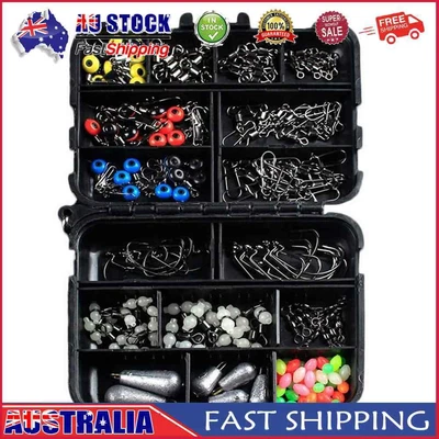 $19.12 • Buy AU 177pcs Fishing Gear Kit Carp Fishing Tackle Box With Hooks Swivel Fishing Sin