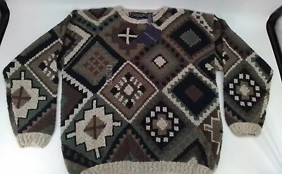 NWT 90s Northern Isles Hand Knitted Men's Sweater Crew-neck Multicolored Sz XXL  • $65