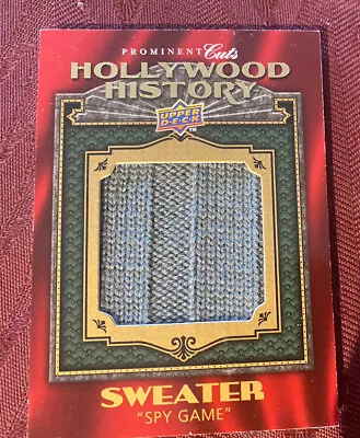 2009 UD Prominent Cuts Spy Games Brad Pitt Movie Worn Sweater Material Swatch • $49.99