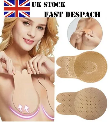 £3.97 • Buy Seamless Strapless Pushup Rabbit  Stick On Invisible Bra Nipple Cover UK Stock