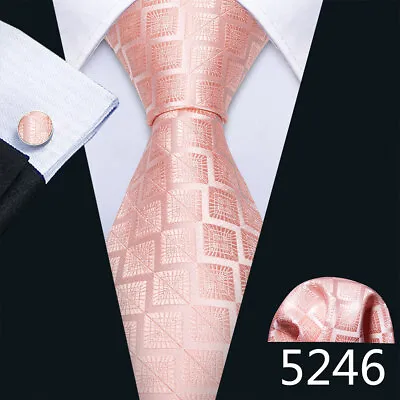 USA Mens ALL Silk Tie Striped Solid Paisley Necktie Hanky Cufflink Set Wedding • $11.99