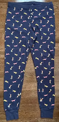 Old Navy Women's Pj Lounge Pants Blue Thermal Knit Dog Dachshund Sz XL TALL EUC • $16.99