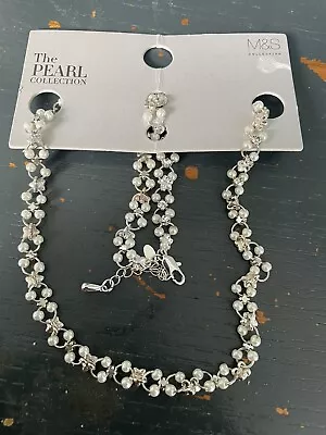 £2.99 • Buy M&S Pearl Collection Necklace And Wristlet 