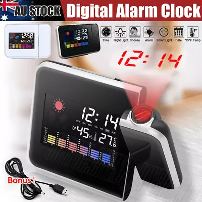 $13.99 • Buy Smart Digital LED Projection Alarm Clock Temperature Time Projector LCD Display