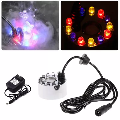 12 LED Ultrasonic Light Fogger Water Fountain Pond Atomizer Air Humidifier US • $13.87