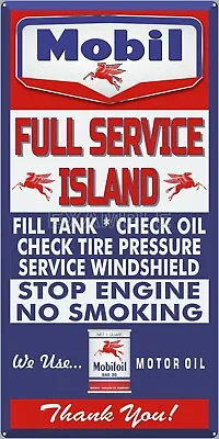 Mobil Gas Station Full Service Island Pump Old Sign Remake Aluminum Size Options • $60.45