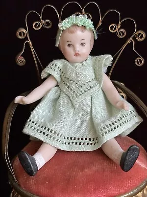All Porcelain 3.75” Miniature Dollhouse Girl Doll • $37
