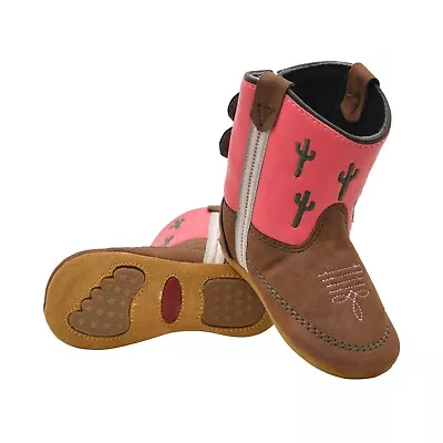Old West Baby Shoes Multicolor Dark Pink & Brown Size 1 (3-6 Months Old) • $35