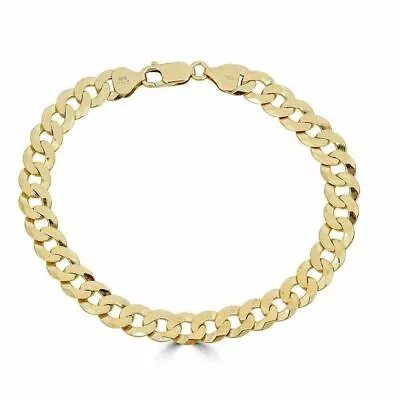 Mens Miami Cuban Bracelet 14k Gold Over Solid 925 Silver 8mm Italy Made 8.5” • $54.16