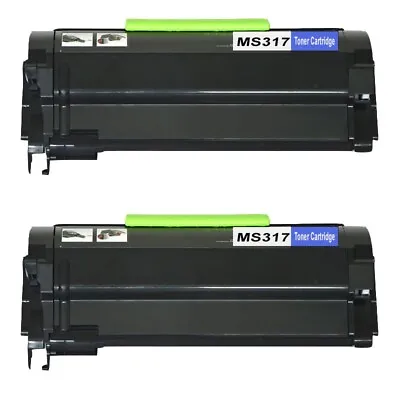 2 Black Toner Cartridge For Lexmark MS317dn MS417dn MS617dn MX317dn MX517de • £14.79