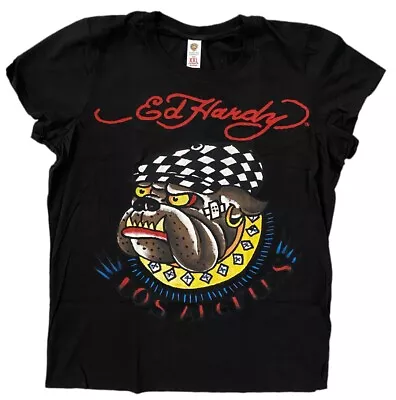 Ed Hardy By Christian Audigier Men's Los Angeles Bull Dog Cap Sleeve Tee T-Shirt • $24.99