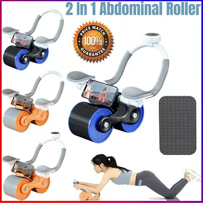 Ab Plank Abdominal Roller Wheel For Core Trainer Elbow Support Automatic Rebound • £11.99