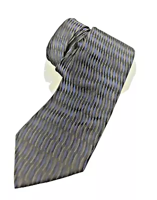 Valerio Garati Men's Silk Neck Tie Blue Grey Black Geometric Foulard Designer • $9.99