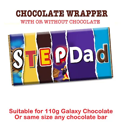 £4.39 • Buy Step Dad Chocolate Bar Wrapper Novelty Gift Present For Birthday Fathers Day