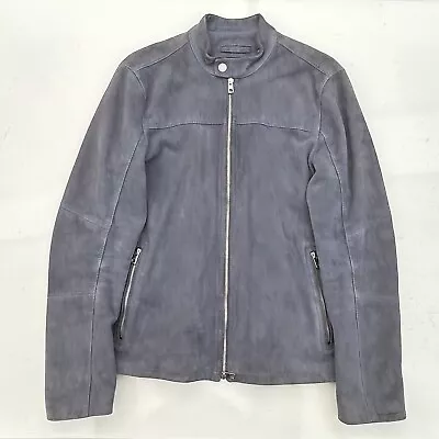 Michael Kors Full Zip Grey 100% Genuine Suede Leather Jacket Size Women’s Large • $39