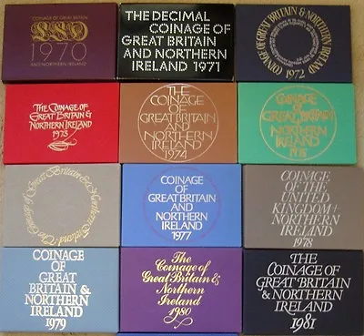 Royal Mint Proof Coin Year Sets 1970 To 1982 Birthday Coin Year Sets • £9.99