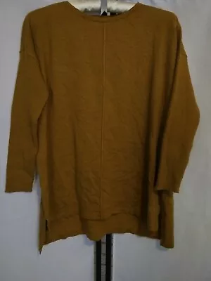 Womens Style & Co Tunic Sweater 3/4 RIbbed Sleeves Front Seam Spice Cumin  PM • $14