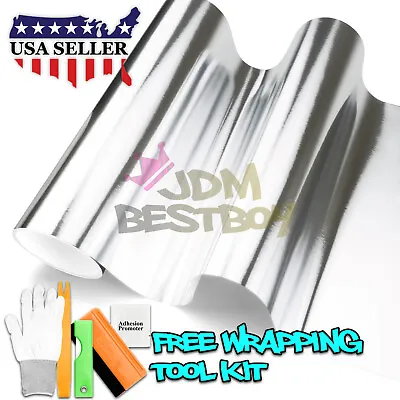 Chrome Aluminum Silver Vinyl Wrap Sticker Decal Sheet Air Release Bubble Free • $4.99