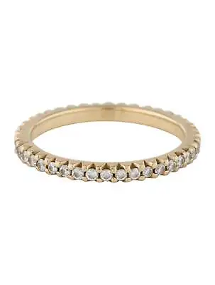 Mociun 14K Diamond Eternity Band Sz 5 Gold Gear Edge 0.24 Carats Designer Ring • $1215.49