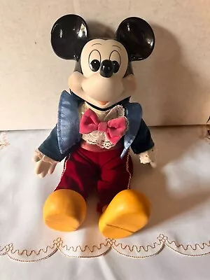 Vintage Walt Disney Mickey Mouse Wind Up Musical Doll Porcelain Rare Works Great • $79.95