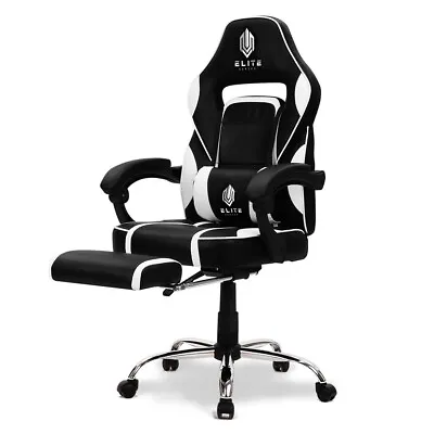 $317.86 • Buy Gaming Chair Racing Computer PC Seat Office Reclining Footrest Black Overdrive