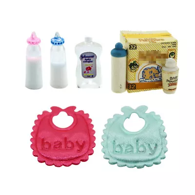 1 Set  Infant Nursery Set Milk Bottle Baby Tissue Diapers Dollhouse Miniatures • $6.99