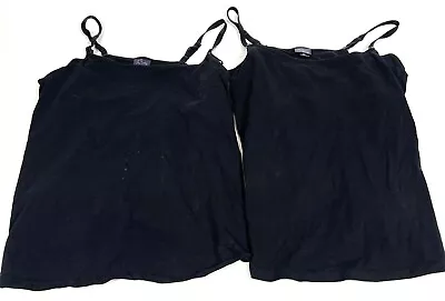 Lot Of 2 Oh Baby By Motherhood Camisoles Womens XL Black Adjustable Breastfeed • $16.74