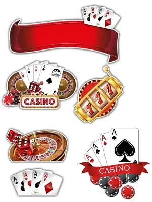 Las Vegas Casino Theme Edible A4 Sheet Cake Topper Icing/wafa Card Sheet • £6.29