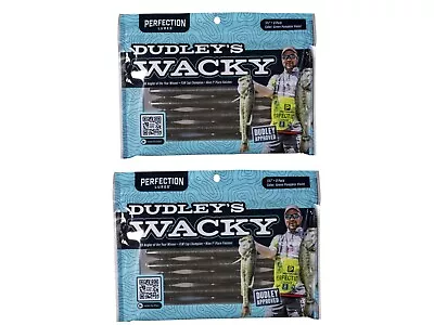 [2X] Dudley's Wacky Perfection Lures 5 3/8  Green Pumpkin Violet Worm (16 Ct) B1 • $12.82