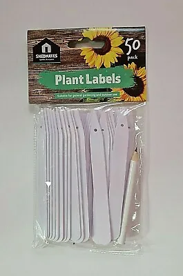 50 Plant Label White Tags Stick Garden Seed Labels Pot Tray Markers Greenhouse • £3.25