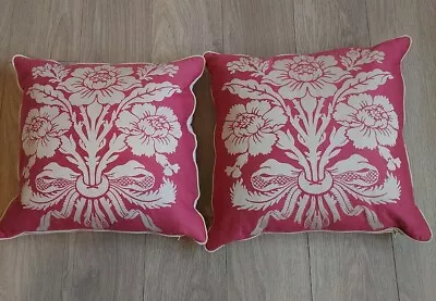 Laura Ashley Reversible Pink Tatton Cushions X 2 • £50