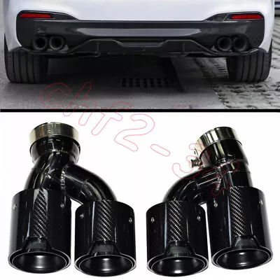 For BMW 5 Series G30 G38 525i 528i 530i Carbon Fiber Exhaust Muffler Pipes Tips • $268.84