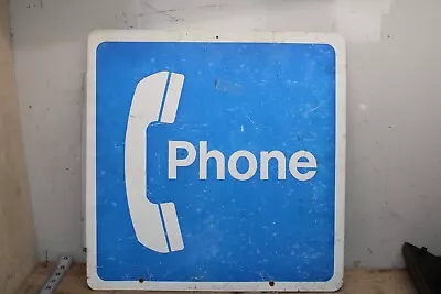 Vintage Public Pay Phone Booth Aluminum Sign Double Sided 18  X 18  • $53.99