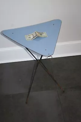 Vintage Mid Century Triangle Tripod Folding & Wall Hanging Side Table • $149.95