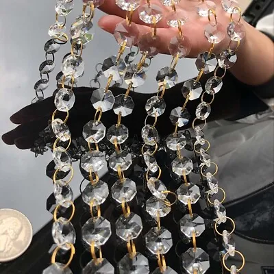 £4.38 • Buy Crystal Glass Prisms  Octagonal Beads  Pendant Hanging Prisms For DIY Lamp Part
