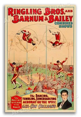 1920s Barnum And Bailey Tightrope Acrobat Vintage Style Circus Poster - 20x30 • $30.27