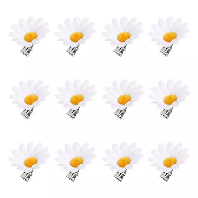 12 Pcs Daisy Hairpiece Flower Hair Barrettes Daisy Hair Clips Wedding Hair Pin • £4.82