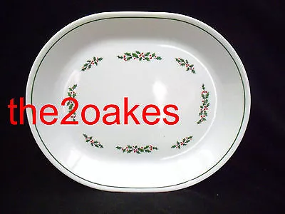 Corelle Holly Days Serving Meat Platter Black Vein Christmas • $29.99