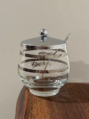 Vintage Sweet N Low Glass Sugar Dispenser Dish With Spoon • $12.95